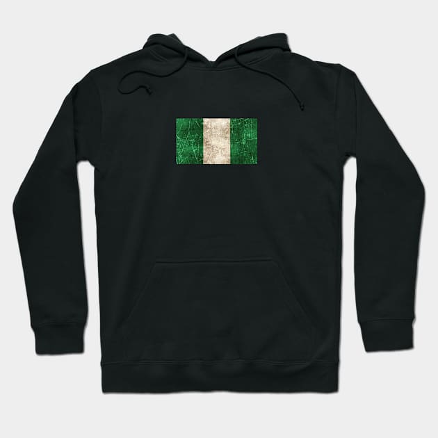 Vintage Aged and Scratched Nigerian Flag Hoodie by jeffbartels